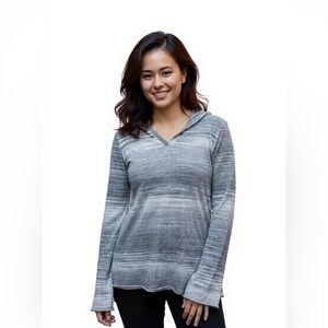 Prana Small Grey/White Stripe Gemma Hoodie